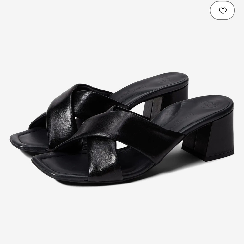 Black Leather Crossover Lauren Sandal